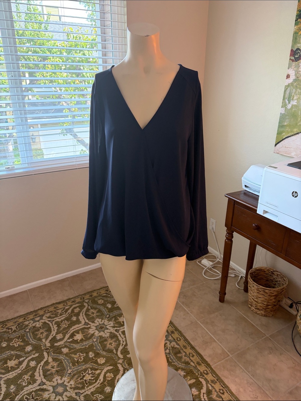 Lush Deep Navy V-Neck Long Sleeve Tunic